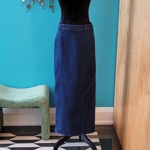 EUC Dynamite Denim Maxi Skirt | Dark Indigo | Size Medium